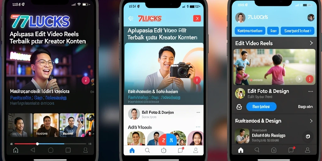 Tampilan antarmuka praktis dari aplikasi Edit Video Reels 77LUCKS.