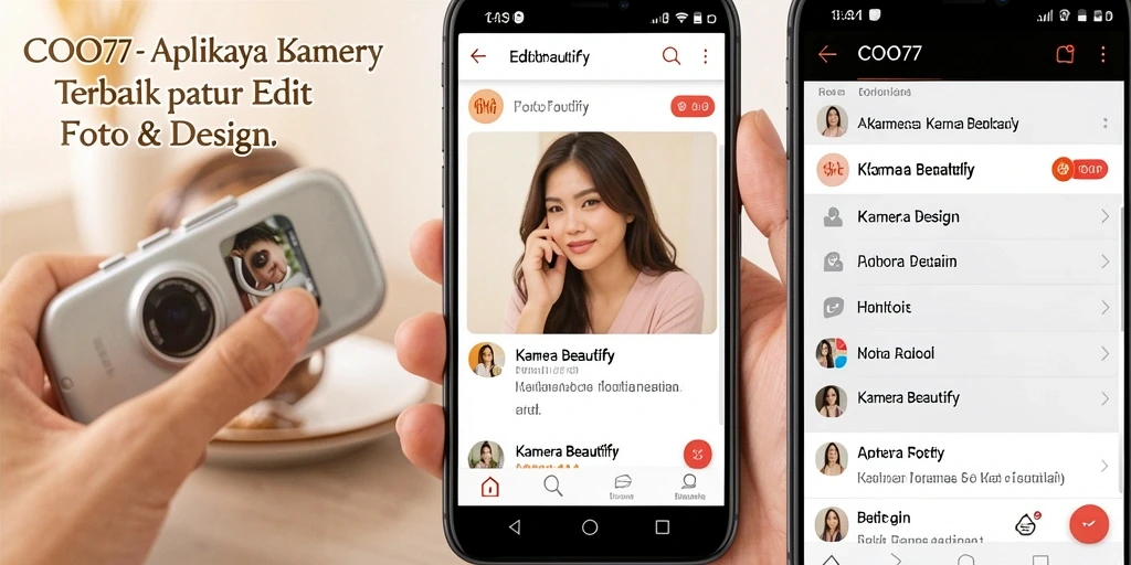 Tampilan antarmuka aplikasi Kamera Beautify COO77 yang menarik.
