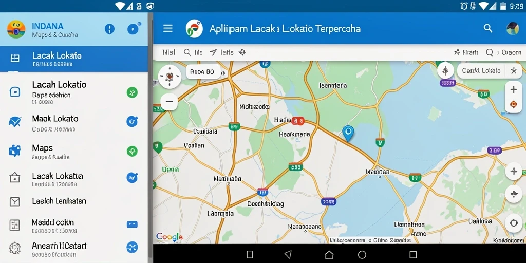 Antarmuka aplikasi INDAAA untuk pelacakan lokasi dengan tampilan yang jelas.