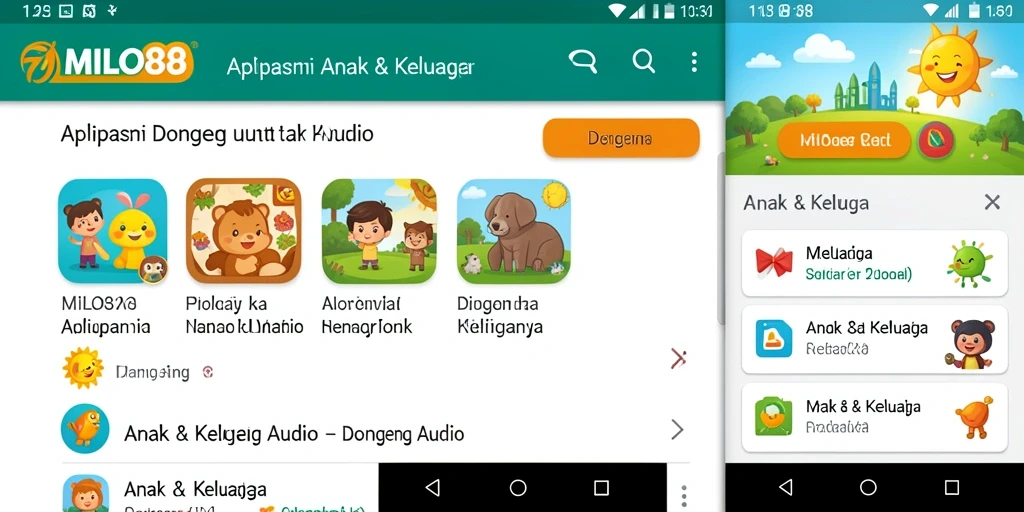 Tampilan antarmuka yang ramah anak dari aplikasi MILO88.