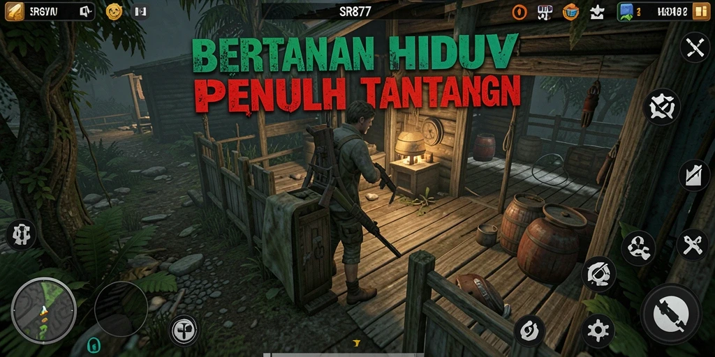 Tampilan antarmuka yang menegangkan dan fungsi bertahan hidup yang menantang.