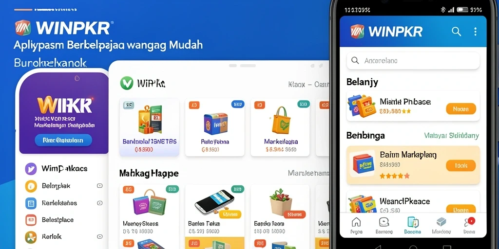 Tampilan antarmuka aplikasi WINPKR dengan fitur belanja yang lengkap.